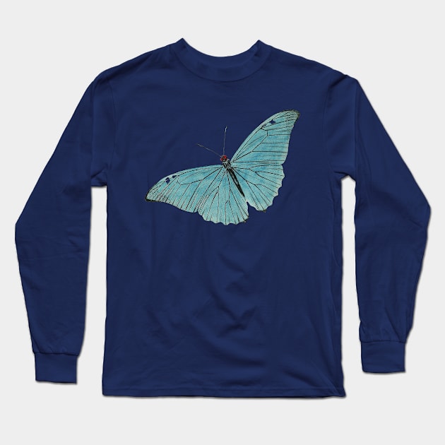 Vintage Butterfly Pattern Long Sleeve T-Shirt by Yourfavshop600